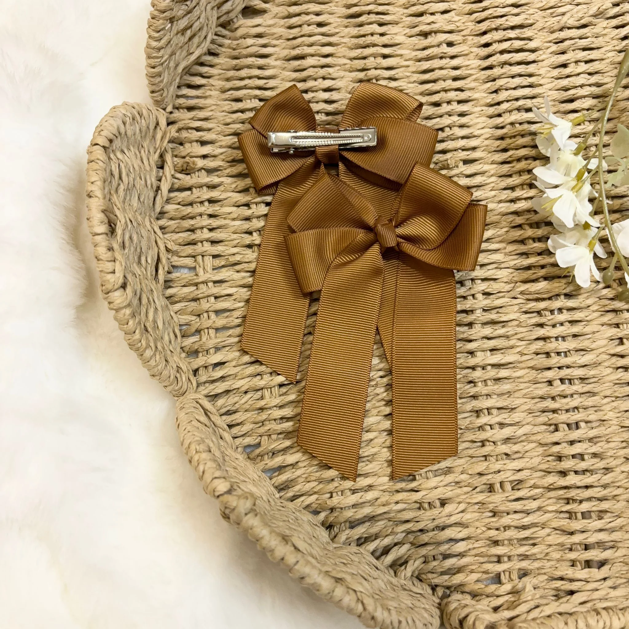 4’’ HAIR BOW - GOLDEN BROWN - Image 2