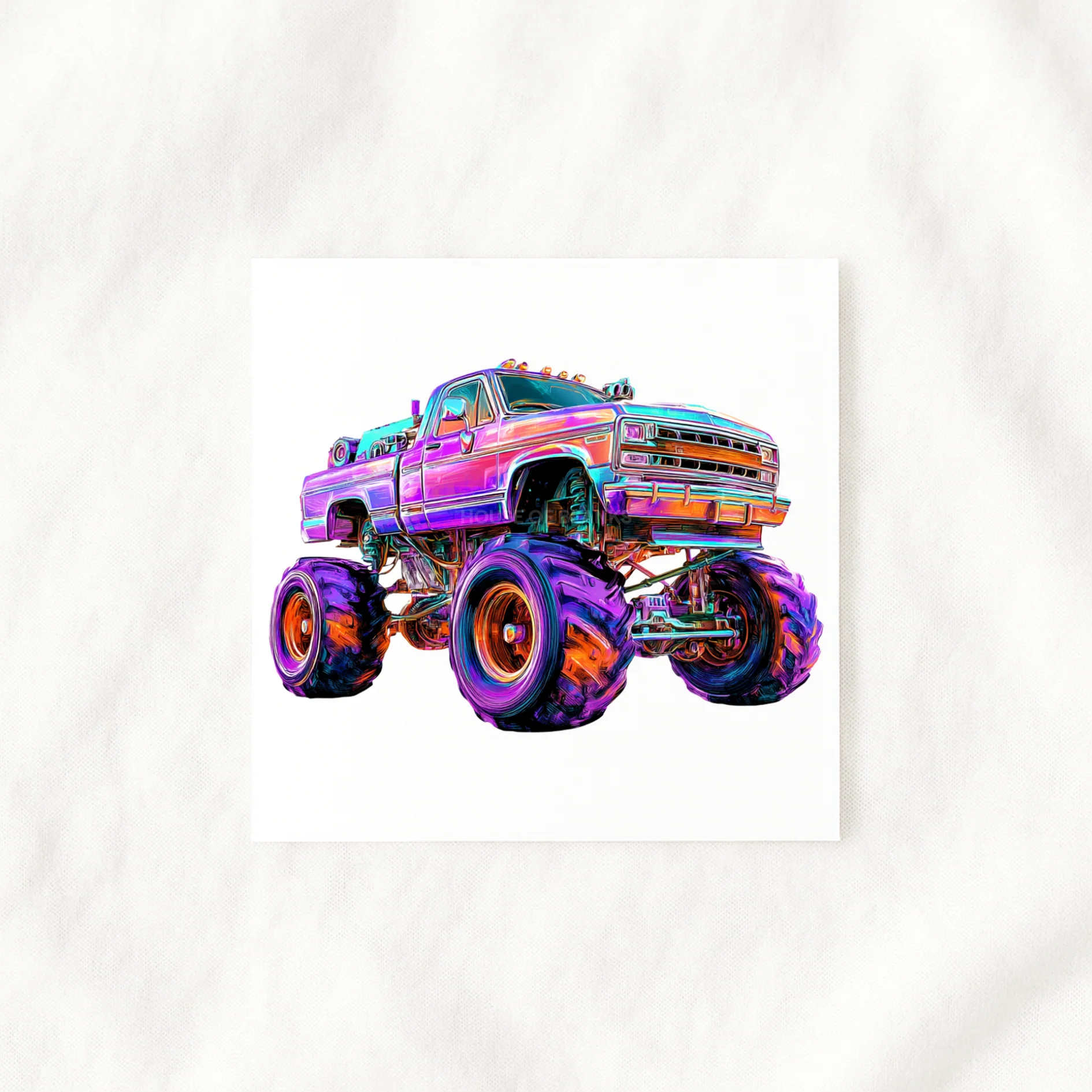 UV-DTF DECAL - NEON COLLECTION - MONSTER TRUCK